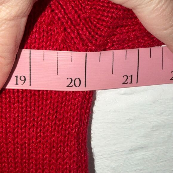 Vintage Red Embroidered Christmas Sweater Applique Holiday Medium Cherokee - Picture 8 of 9